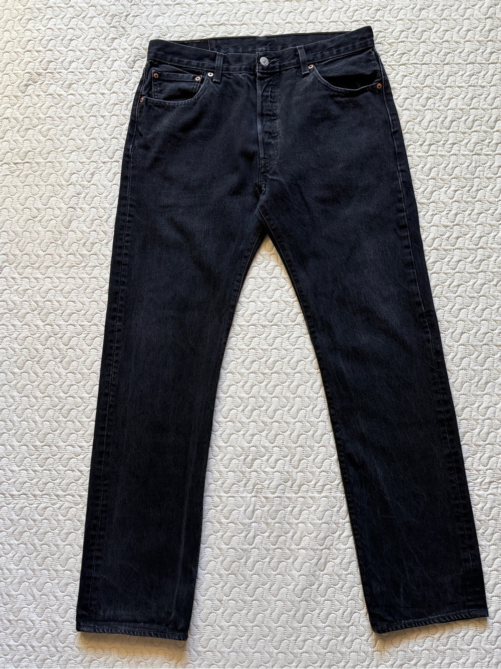 Levi’s 501 Men’s 34x32 Black Jeans Original Fit Button Fly Straight Leg